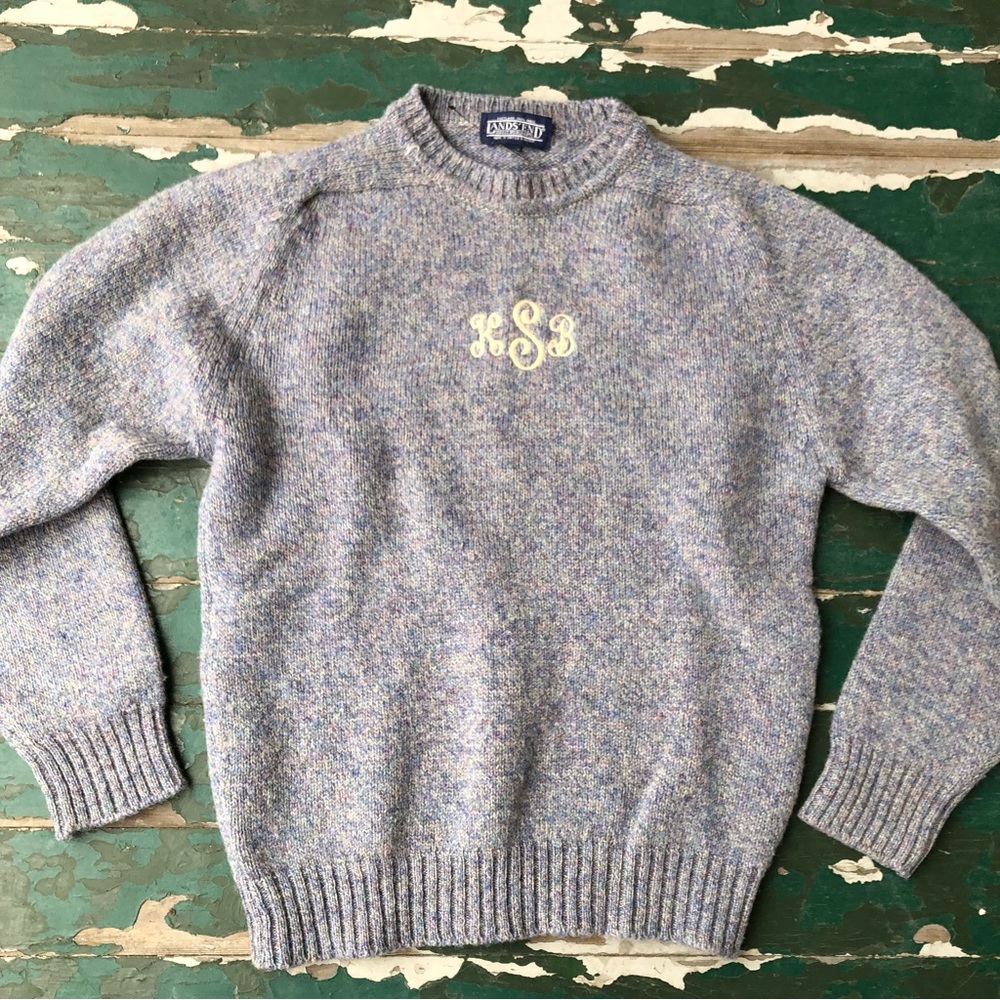 Monogrammed womens wool sweater from Lands End